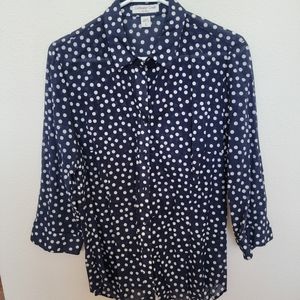 Blue Polka Dot Blouse